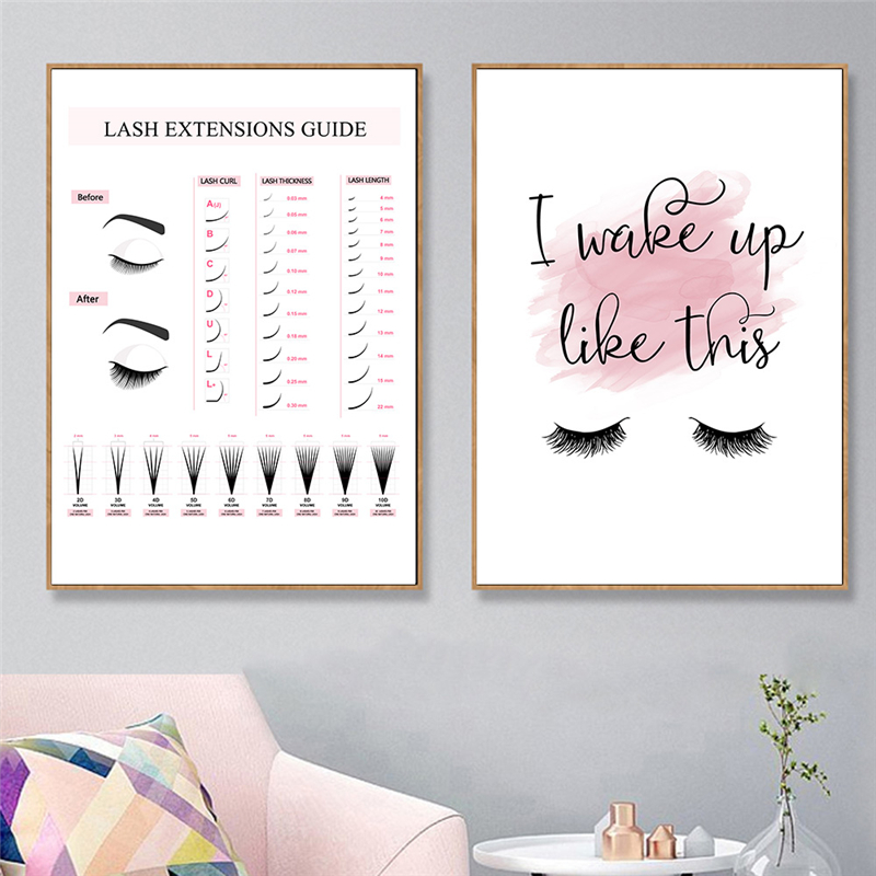 Eyelash Extension Quotes - Постер с инструкцией по наращиванию ресниц,