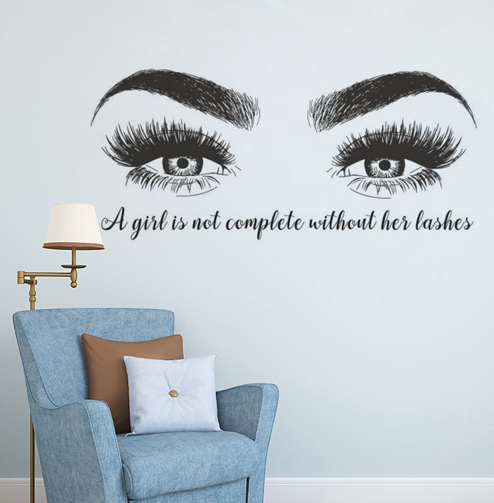 Eyelash Extension Quotes - Ресницы брови виниловая наклейка на стену