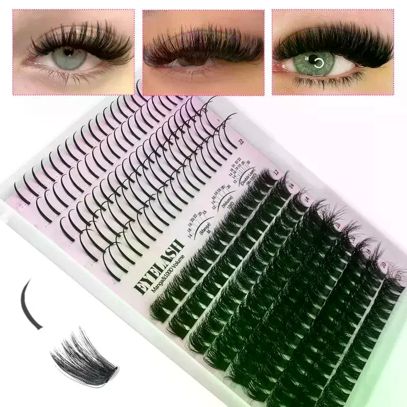 Eyelash Extension Volume Lashes - Набор пучковых ресниц: объемные индивидуальные ресницы-кластеры