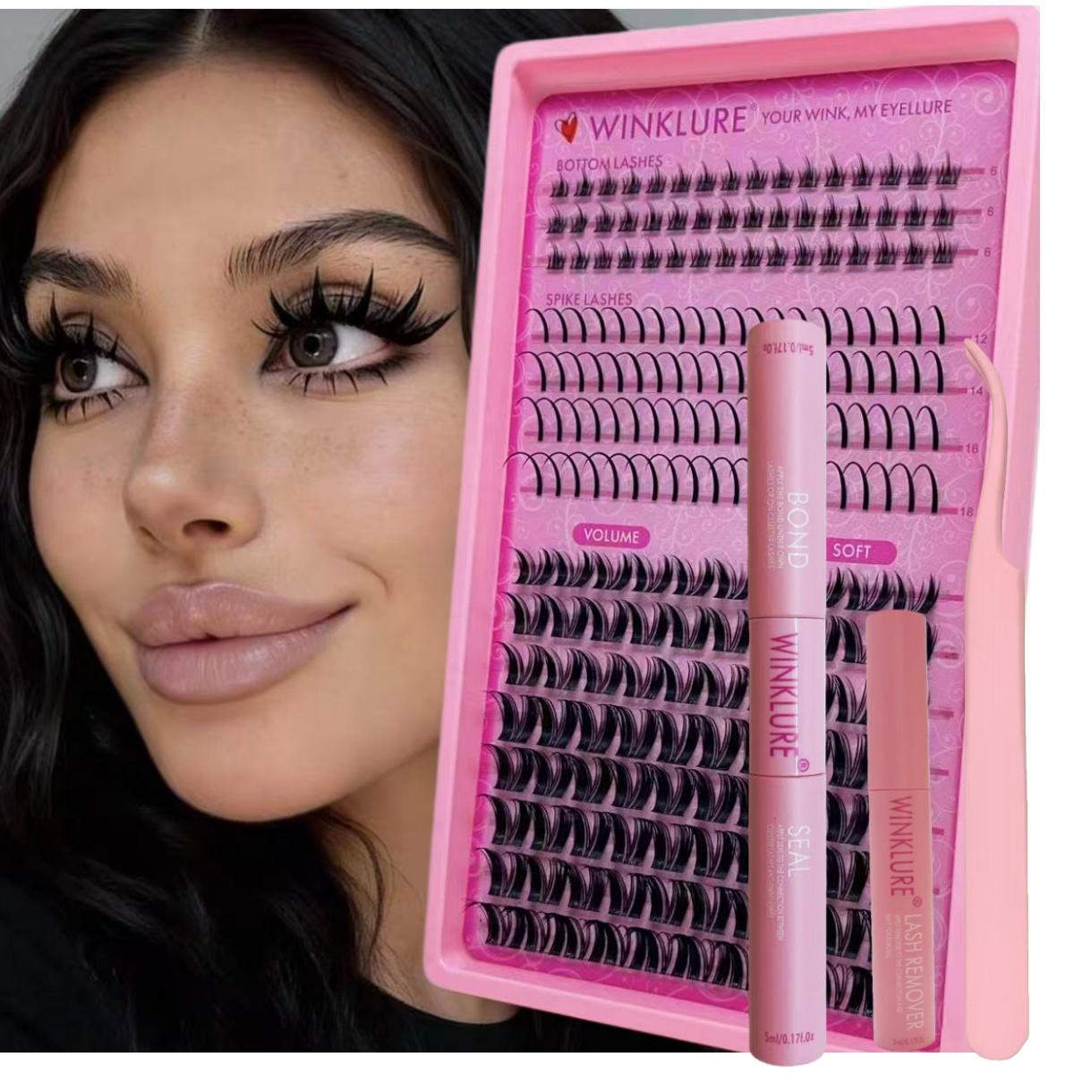Eyelash Extension Volume Lashes - Набор пучковых ресниц WINKLURE Fluffy Lash