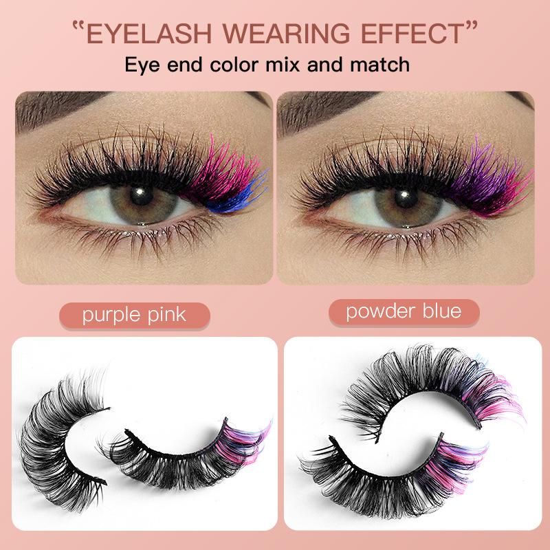7 пар цветных накладных ресниц – обзор и цена Eyelash Extension Volume Lashes
