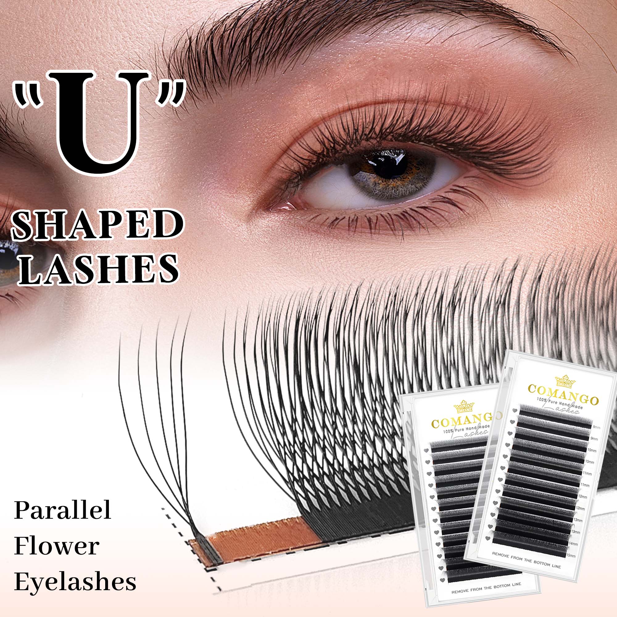 CoMango mix8-15 мм U-образные  – обзор и цена Eyelash Extension Supernatural